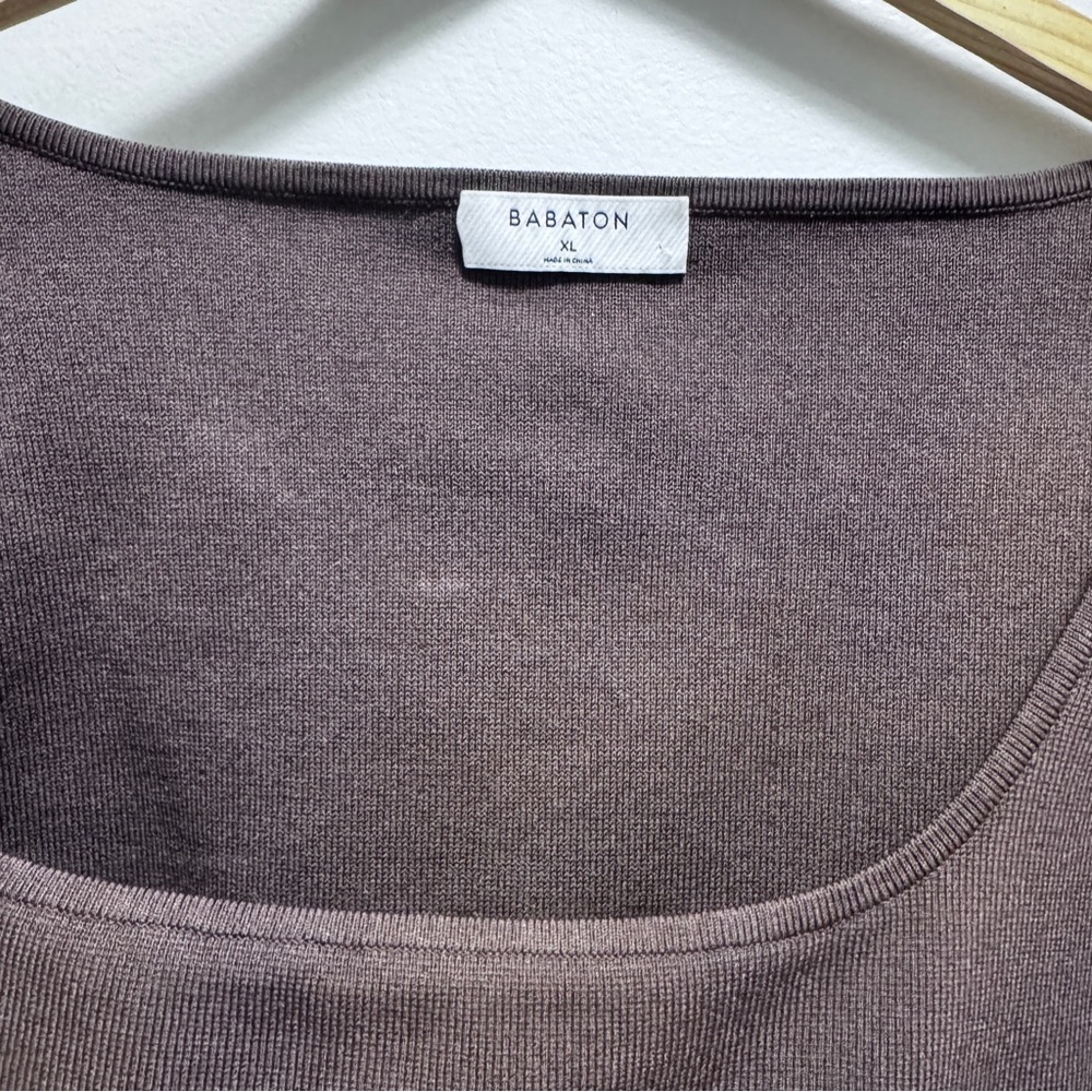 Aritzia Babaton Sculpt Knit Prominence Brown Longsleeve Size XL - Picture 8 of 11